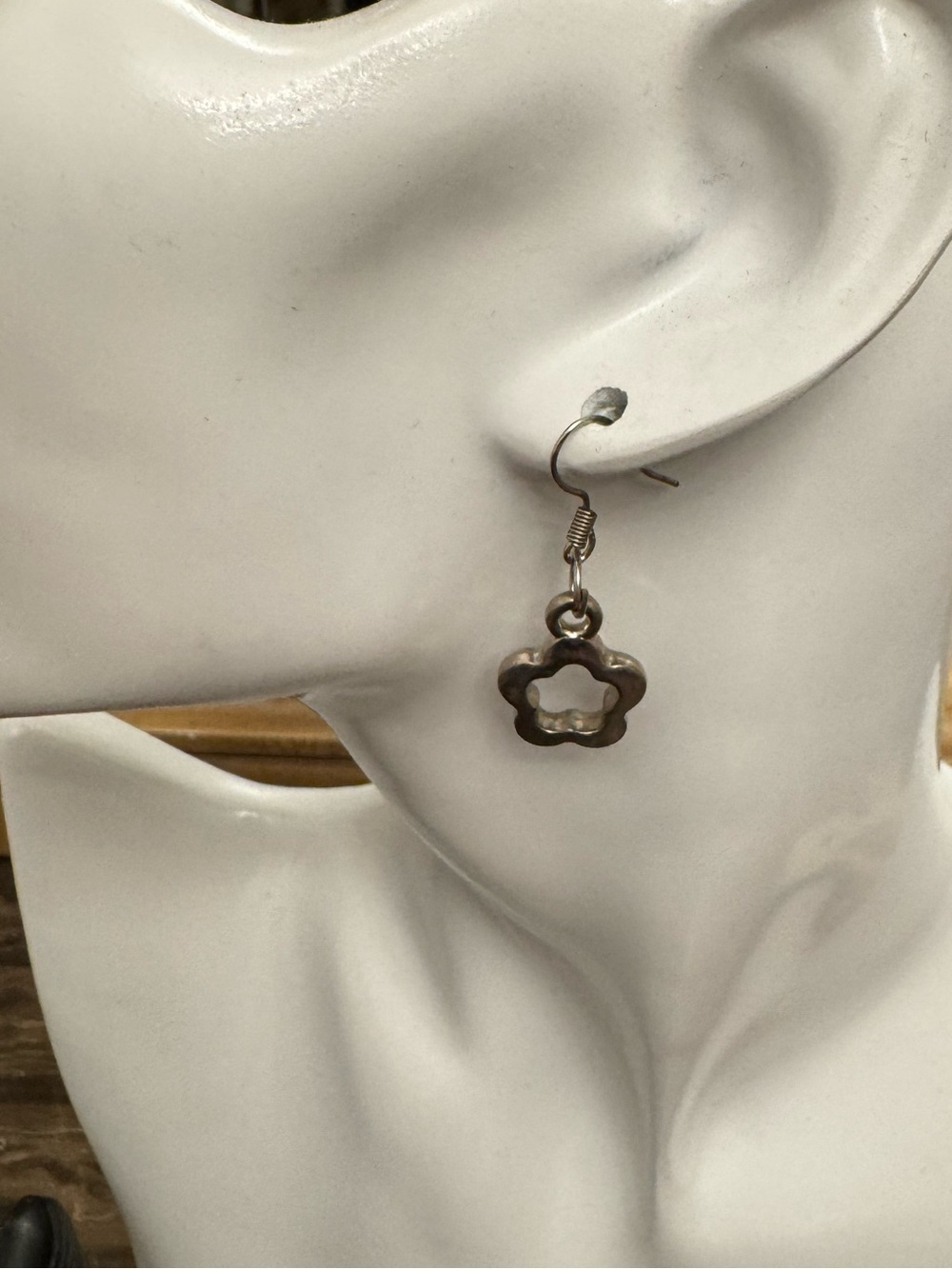 Delicate Flower Drop Earrings in Silver Tone